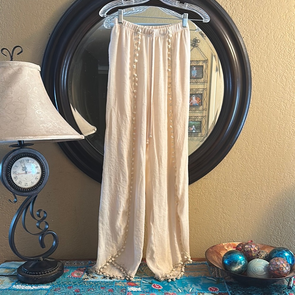 NWOT Cream Beach Pants
